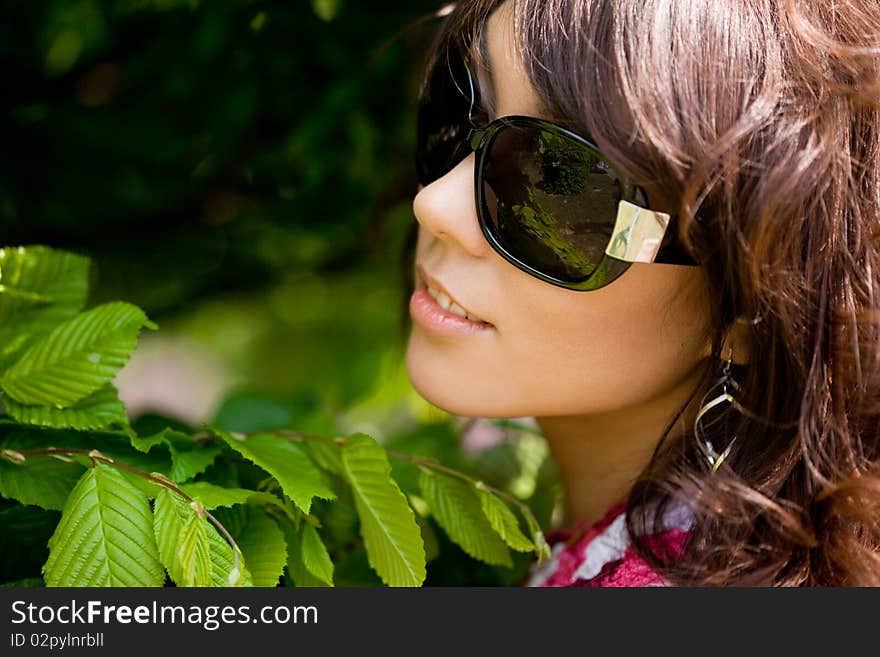 Beautiful girl in a forest