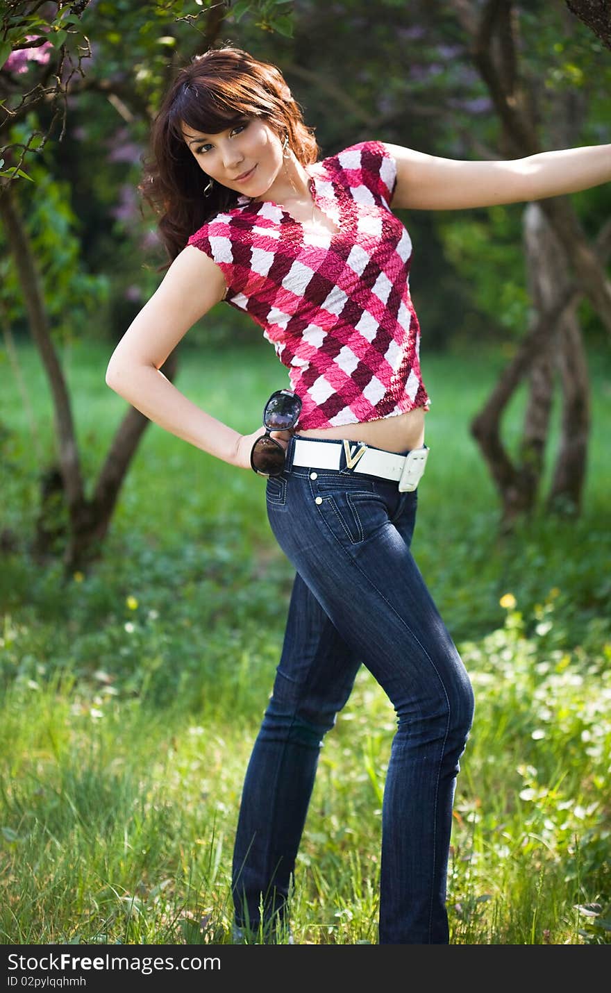 Beautiful girl in a forest