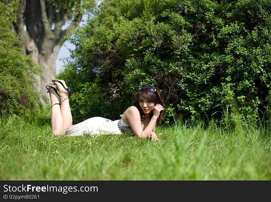 Beautiful girl in a forest