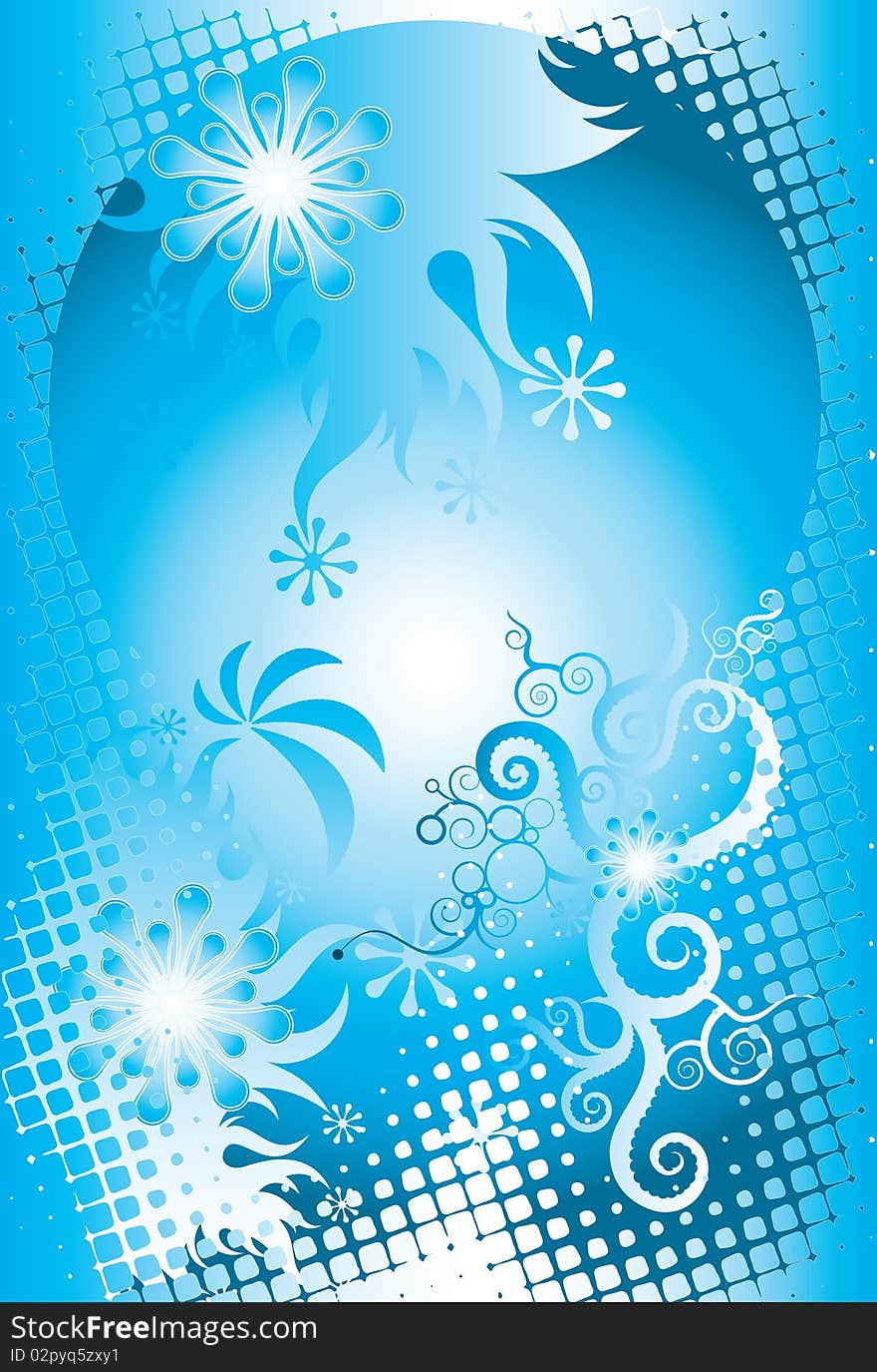 Blue flower abstract image background