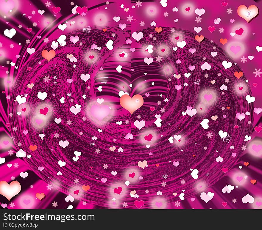 Viral background with different hearts. Viral background with different hearts