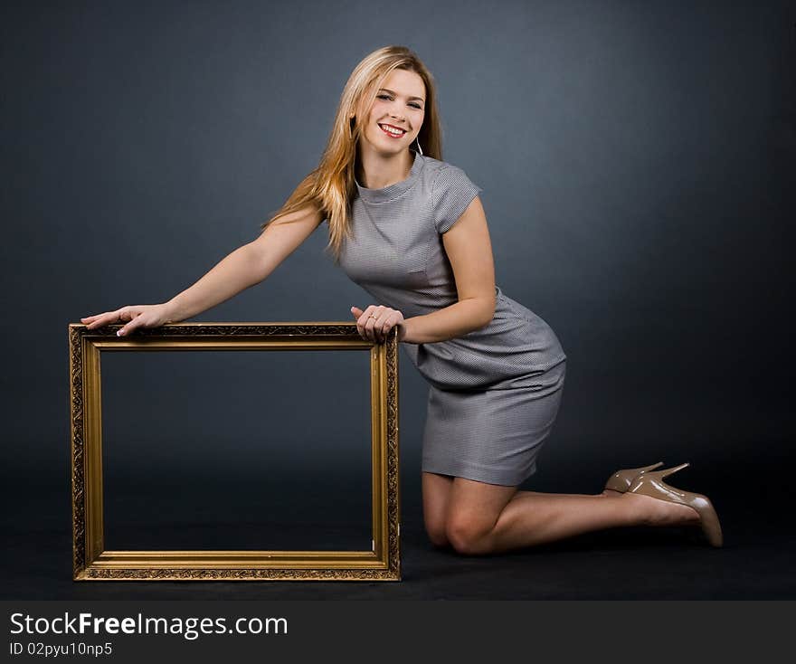 Girl With Golden Frame