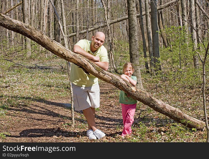 Father and Daughter in the Woods