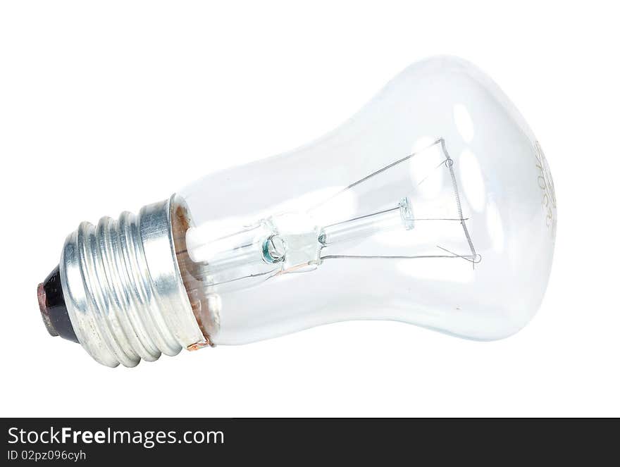 Electric glass light bulb on white background. Electric glass light bulb on white background