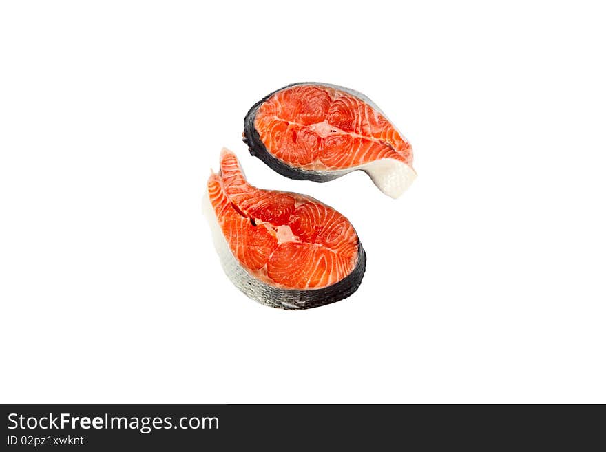 Slices Of A Fresh Crude Salmon