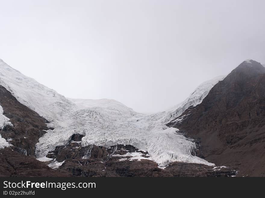 Mountain glacier in tibet of china in summer