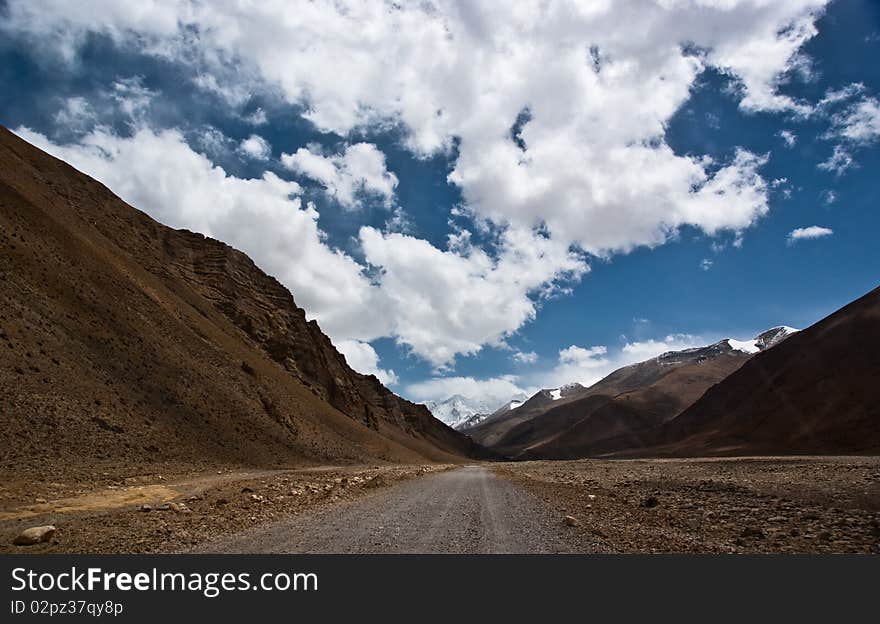 Modern highway to the summit of earth - mount himalaya. Modern highway to the summit of earth - mount himalaya