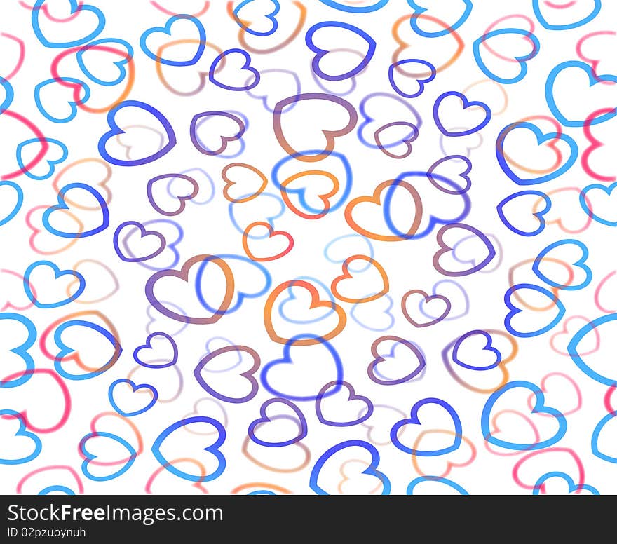 Abstract decoration hearts background. Vector illustration. EPS10