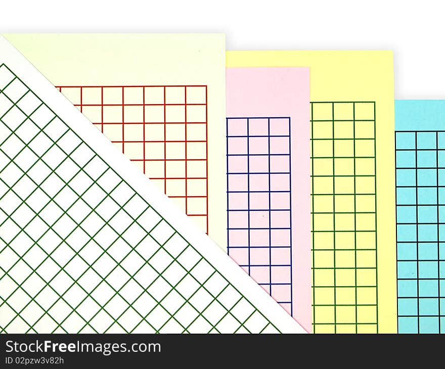 Colorful graph grid scale paper