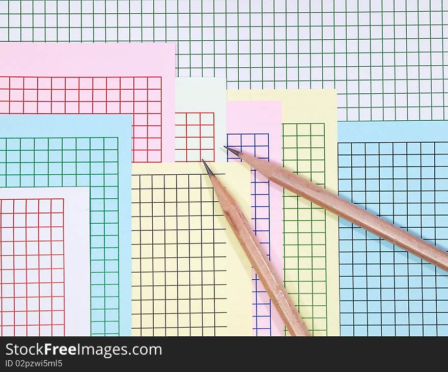 Colorful graph grid scale paper