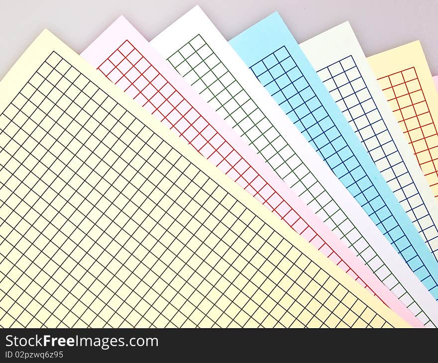 Colorful graph grid scale paper