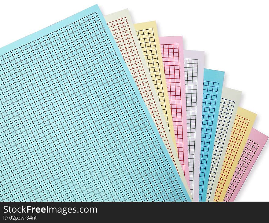 Colorful graph grid scale paper