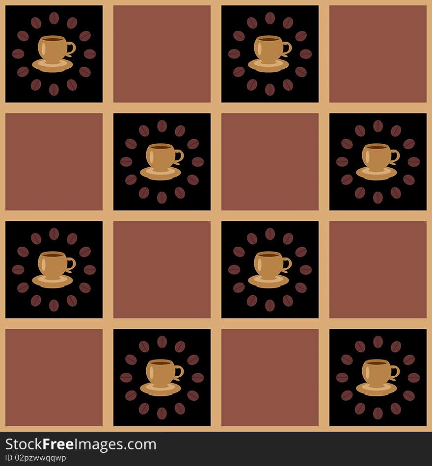 Background with cups of coffee. Background with cups of coffee