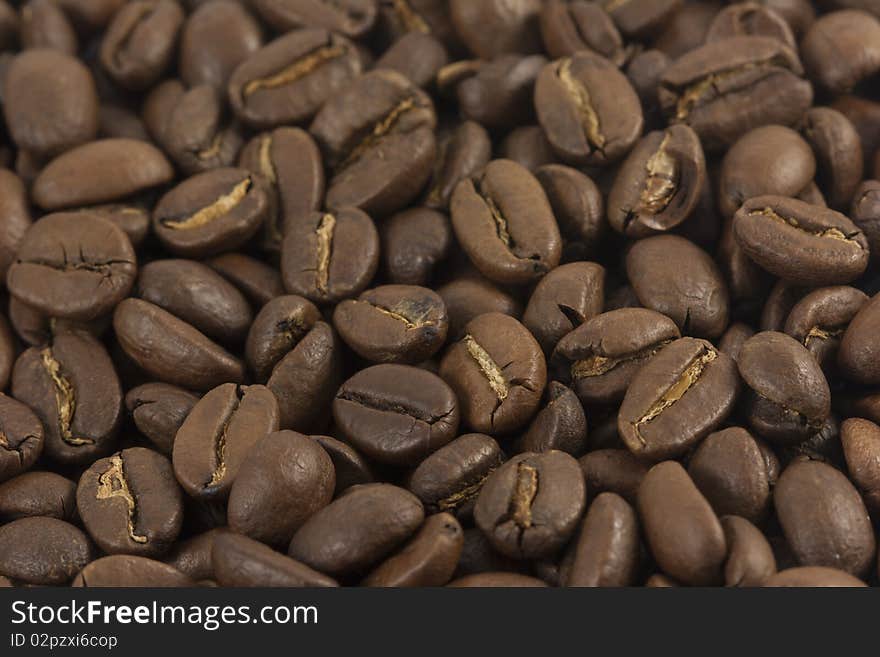 Macro Tasty Coffee Beans Background