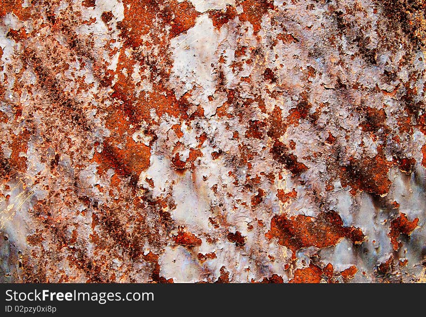 Obsolete surface of  old fluted colorful metal sheet. Obsolete surface of  old fluted colorful metal sheet.