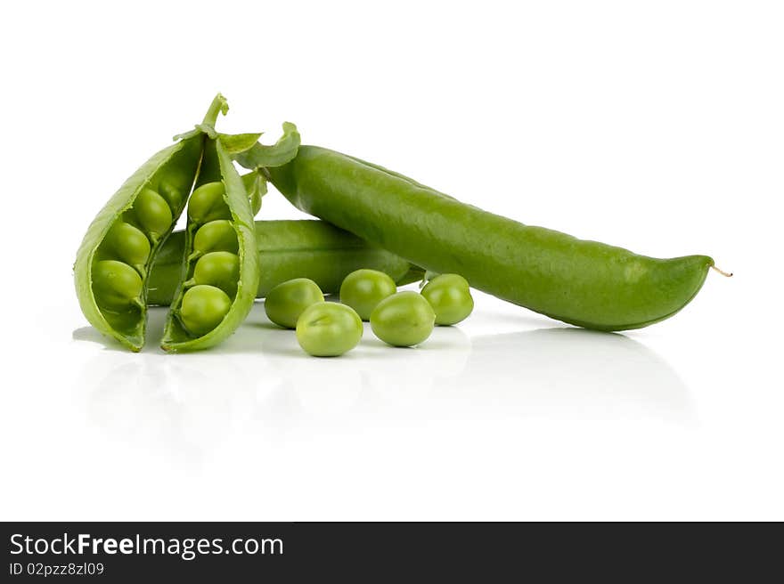 Fresh green vegetables pea from garden