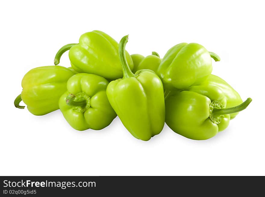 Green Peppers isolated on white background