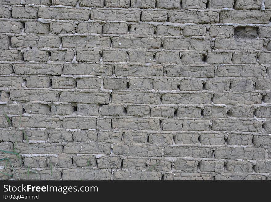 Gray old bricks from soil texture. Gray old bricks from soil texture