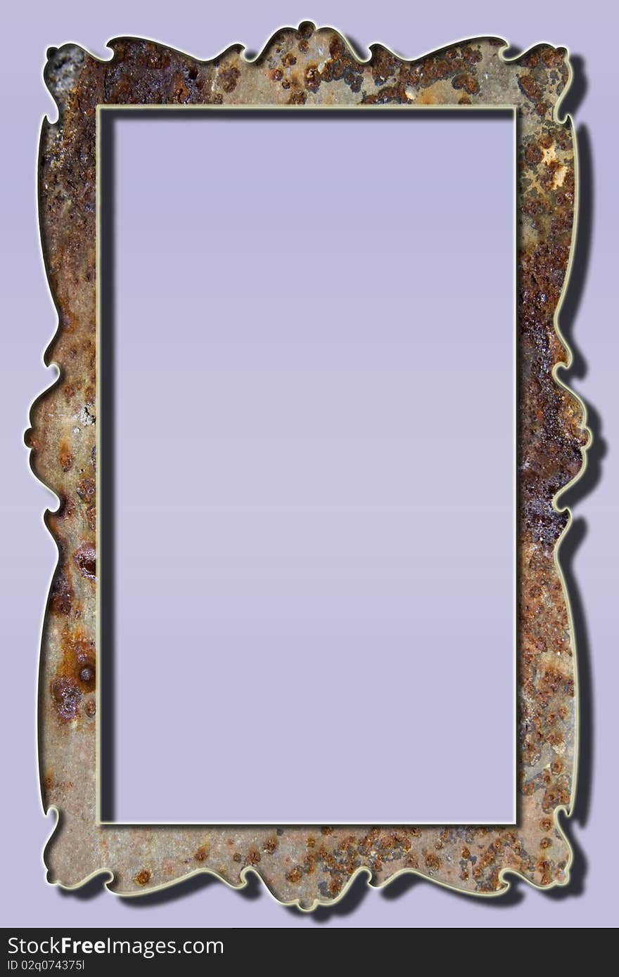 Rusty frame with pale color background