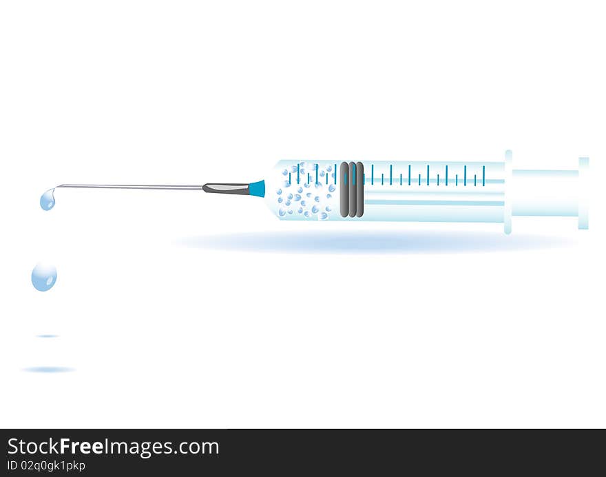 Vector  of a syringe on a white background