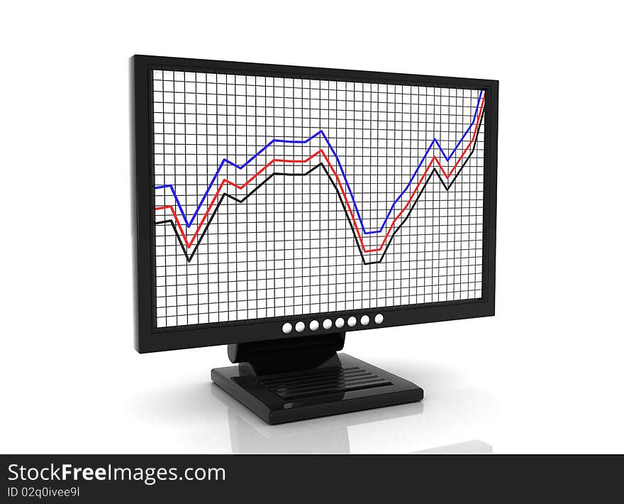 3d illustration of a business graph