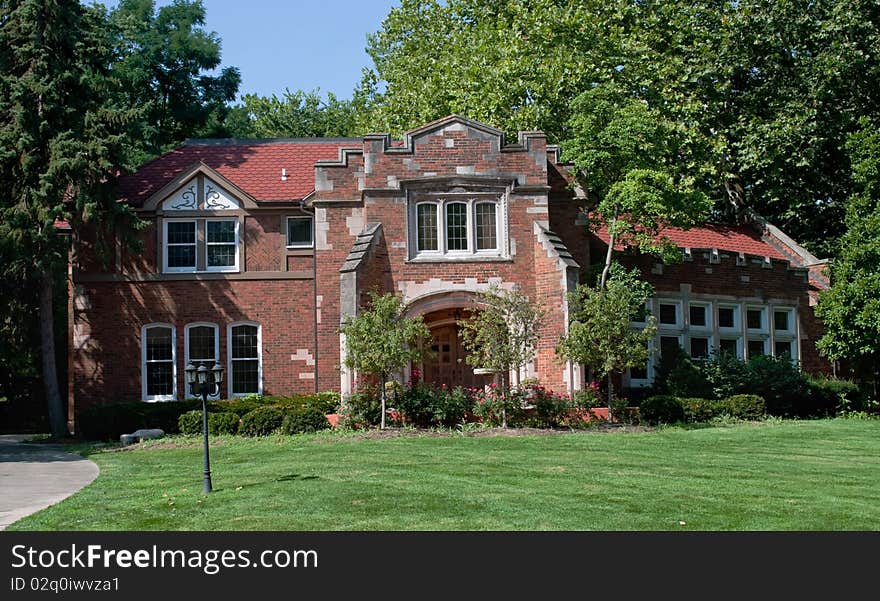 Small estate and unique home with castle-like features. Small estate and unique home with castle-like features.