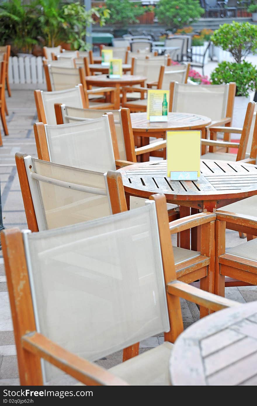 A Summer Cafe Bistro Empty During the Day