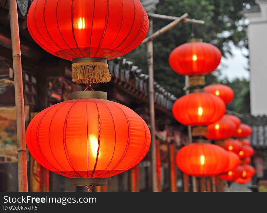 Bright decoration red chinese lamp. Bright decoration red chinese lamp