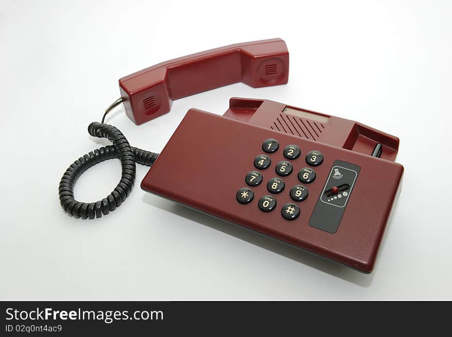 Old fashion phone with plain background