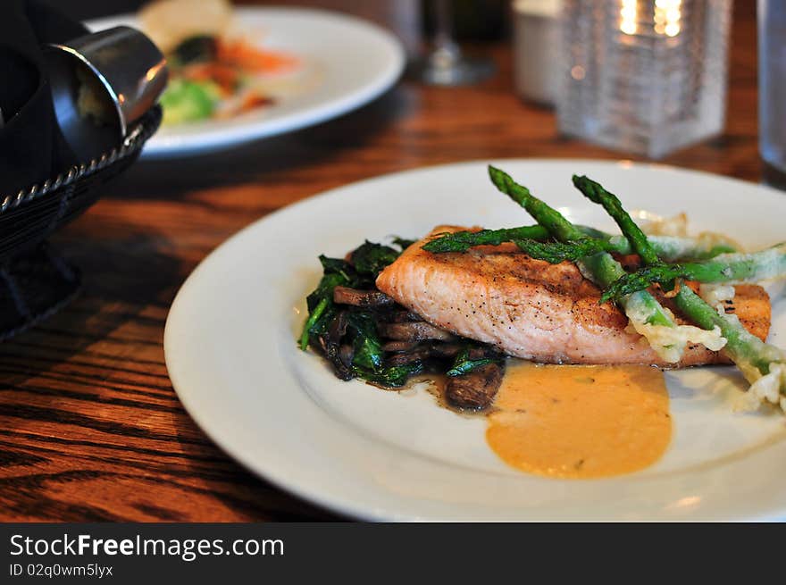 Plate of Salmon with Asparagus