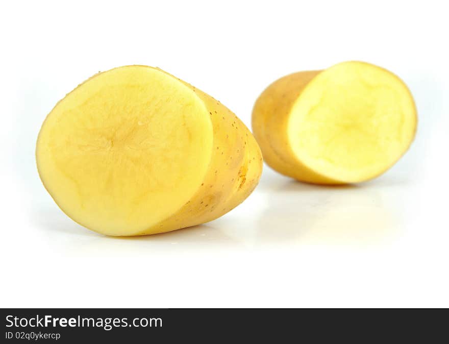 Fresh Potatoes isolated on white