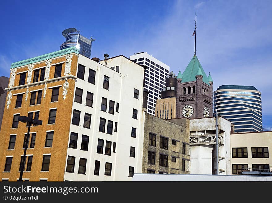 Colorful Buildings in Minneapolis, Minnesota.