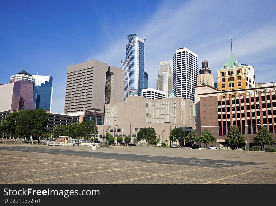 Colorful Buildings in Minneapolis, Minnesota.