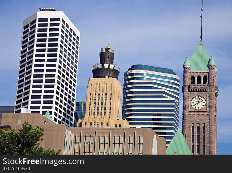 Colorful Buildings in Minneapolis, Minnesota.