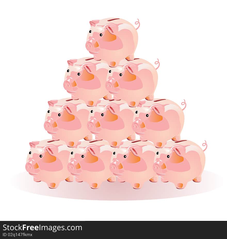 Abstract pyramid scheme with the Piggies