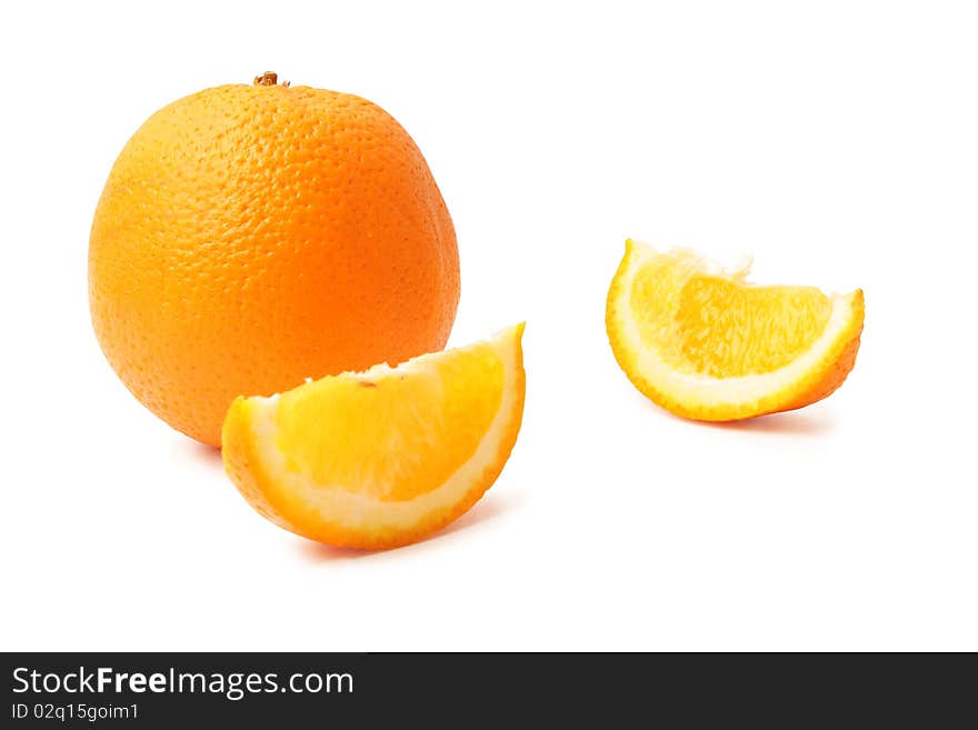 Fresh ripe orange on white background (isolated, clipping path). Fresh ripe orange on white background (isolated, clipping path)