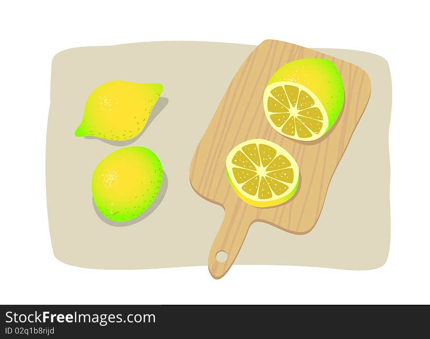 Lemon on breadboard