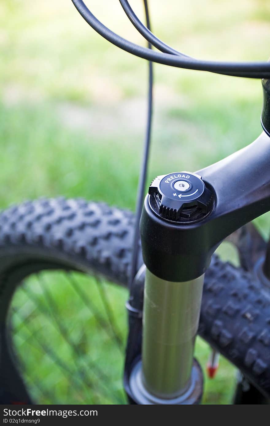 Mountain bike shock detail