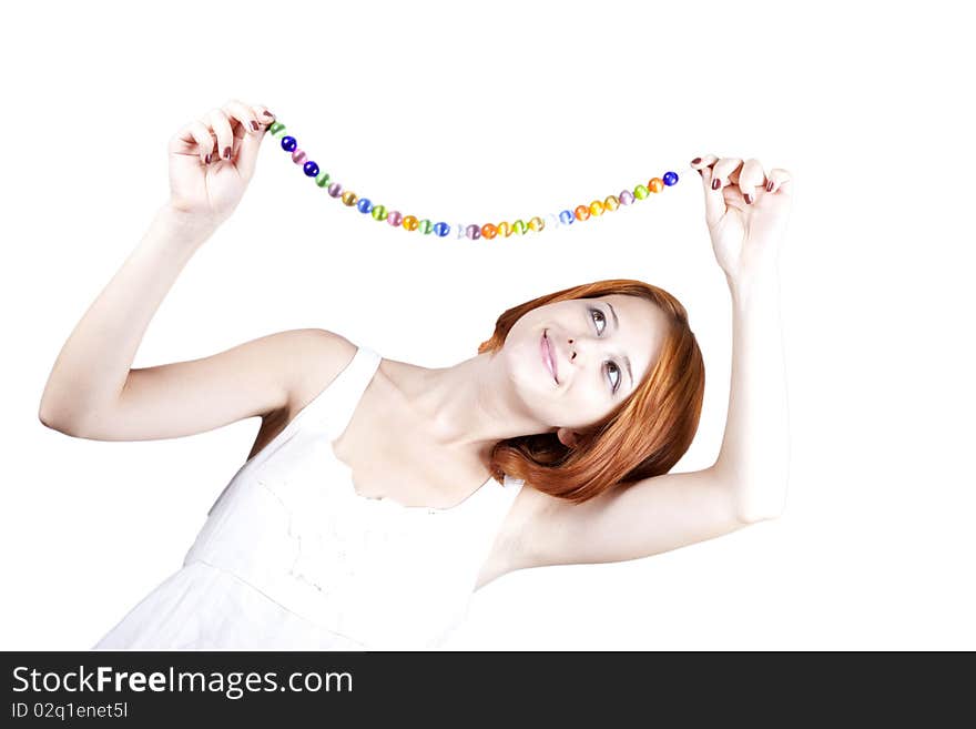 Young girl admiring her gorget