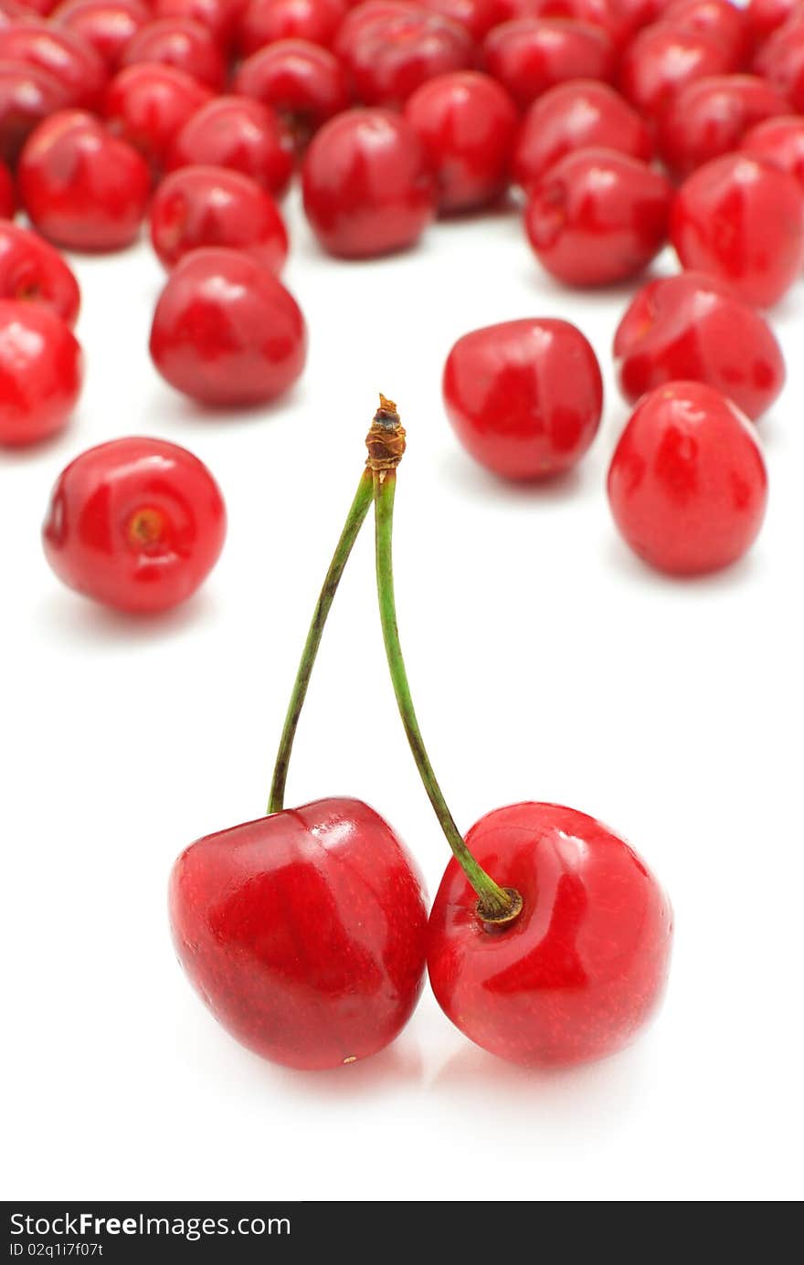 Group of sweet cherries