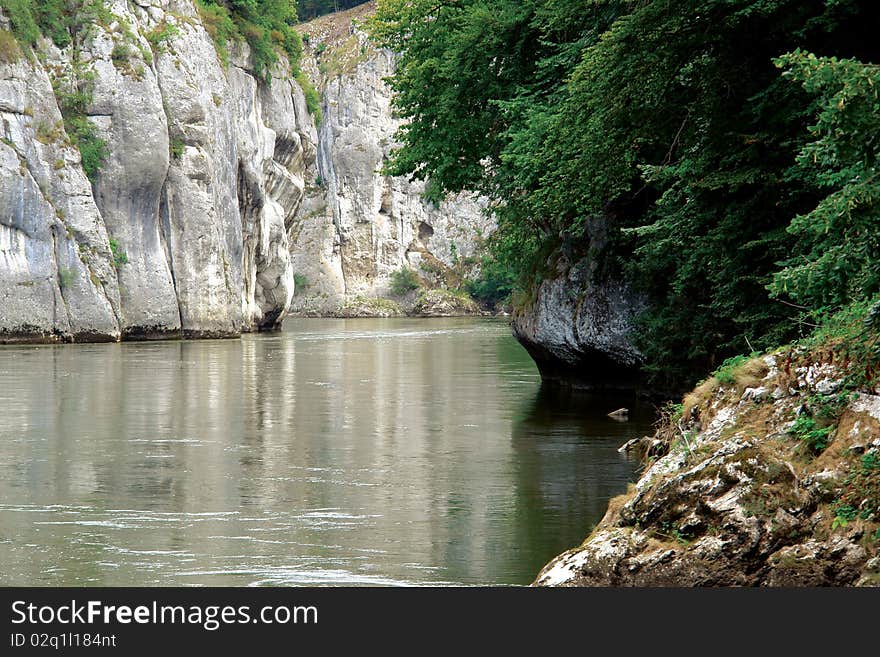 Duna with rock in Germay. Duna with rock in Germay