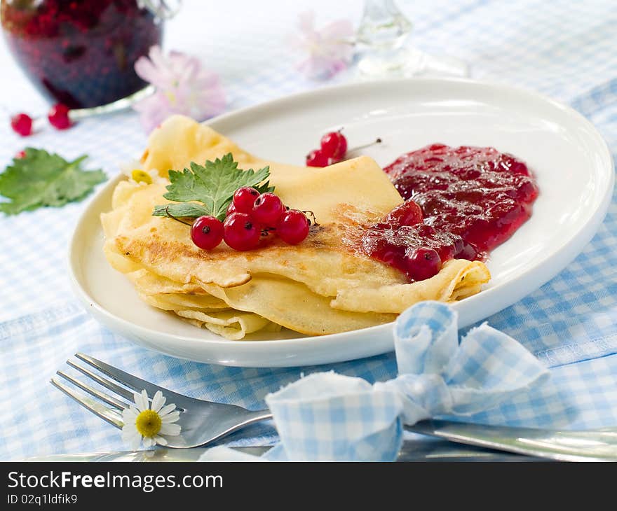 Pancakes with jam