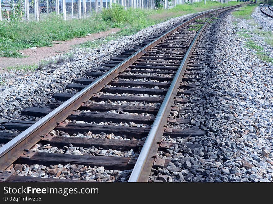 Rail along the way Railway station,Thailand. Rail along the way Railway station,Thailand