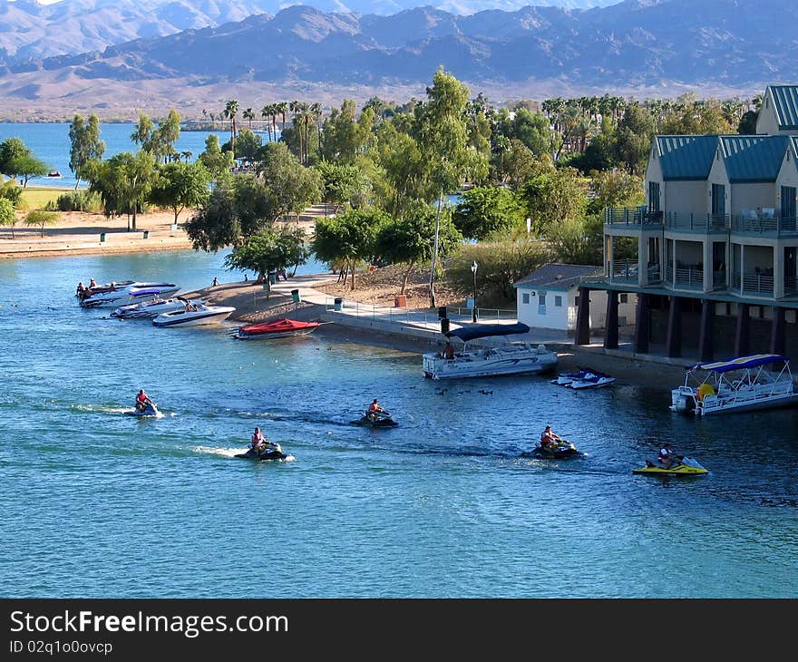 The Motorboats in Lake of US