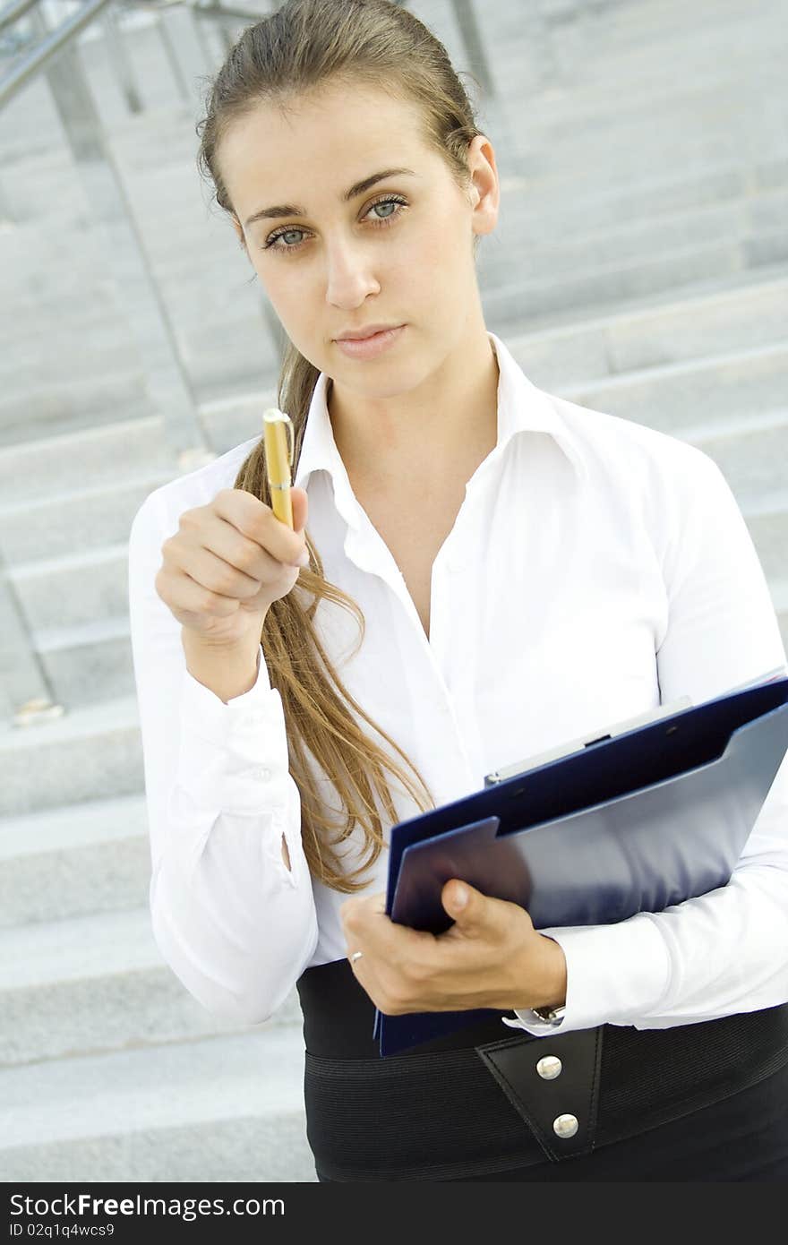 Business woman smiling