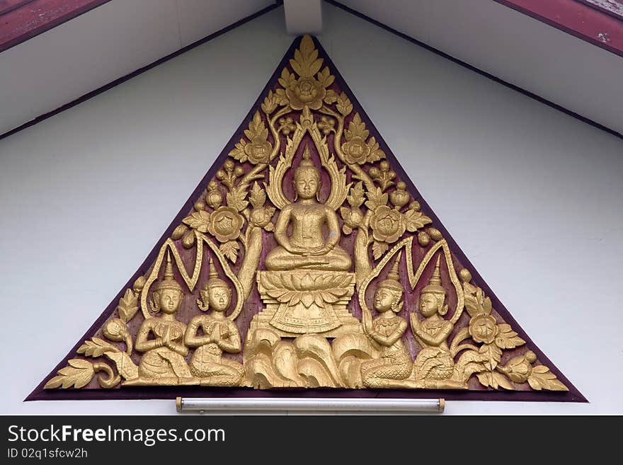 Delicate and elaborated detailed of the Buddhist