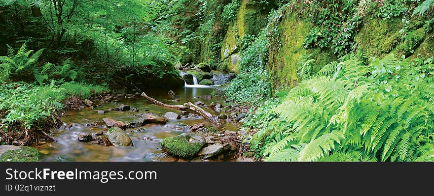 Bulgarian stream in Rodhophy river in vilage Ustina