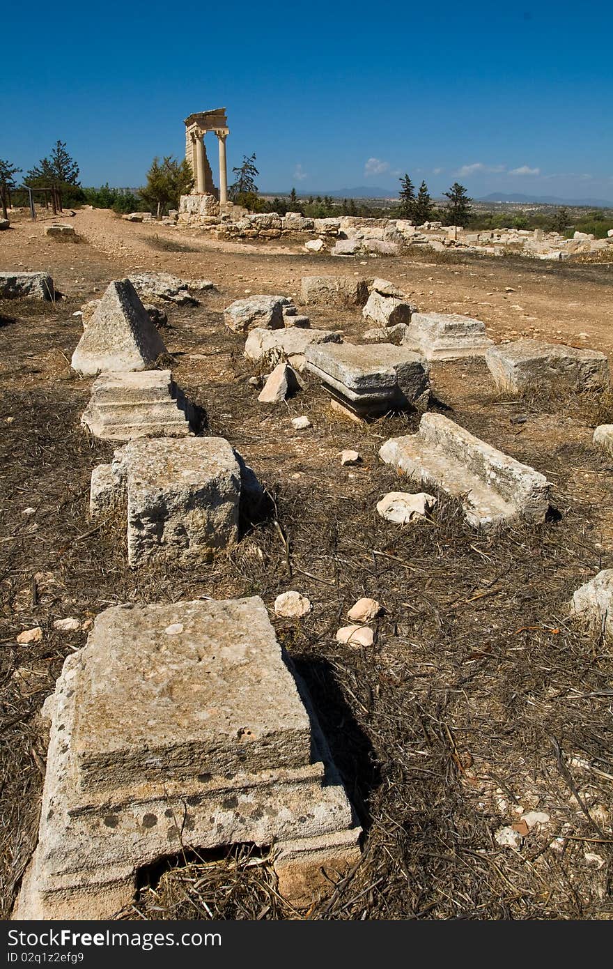 Ruins at the Sanctuary of Apollon Ylatis, Cyprus.