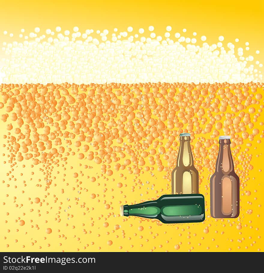 Beer Background With Bottle