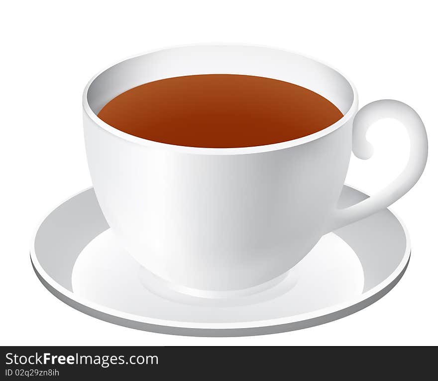 Illustration of the cup of tea isolated over white background